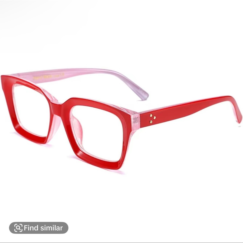 NIB Stylish Red Square Glasses
